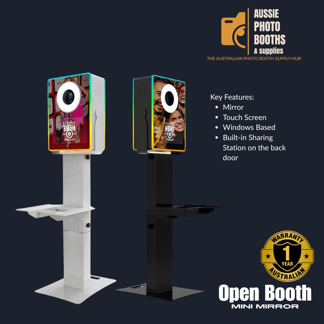 Mini Mirror Open Booth with Back Door Sharing Station