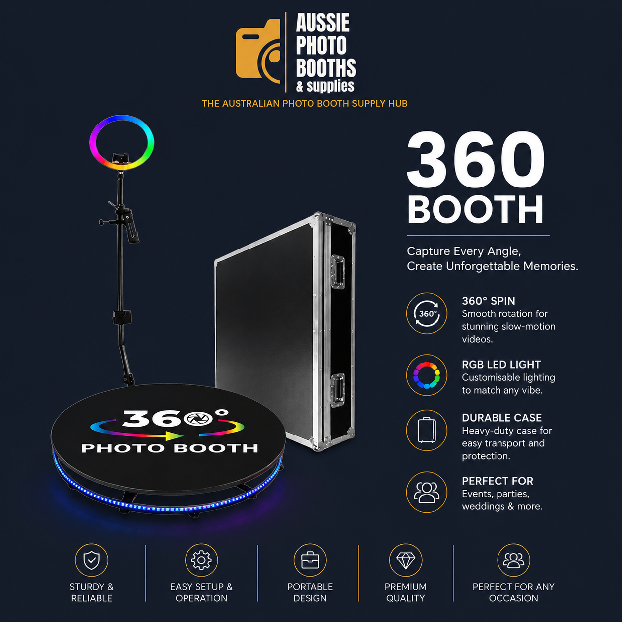 360 Photo Booth (100cm Platform) Made on Pre-Order Only