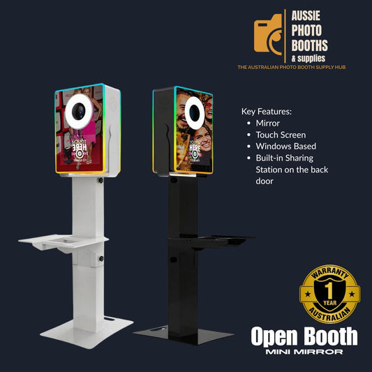 Mini Mirror Open Booth with Back Door Sharing Station